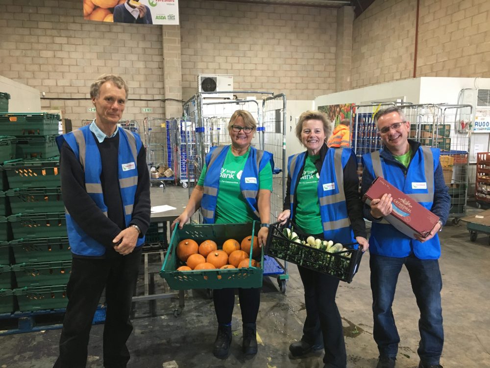 Community team with fruit and vegetables