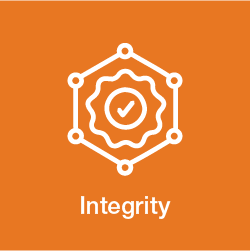 white line drawing of spider web with tick in the middle on a purple background