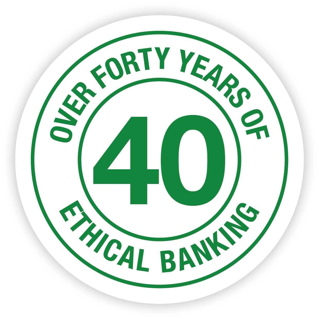 Over 40 years of ethical banking badge
